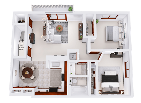 a floor plan of a one bedroom apartment